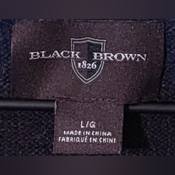 Black Brown 1926 Lambswool V-Neck Sweater Maroon w/ Grey Elbow Patches Size L - Picture 4 of 5